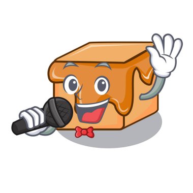 Şarkı karamelli şeker maskot karikatür vektör çizim