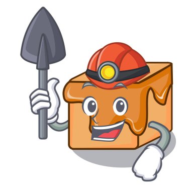 Madenci karamel maskot karikatür vektör çizim şekerler