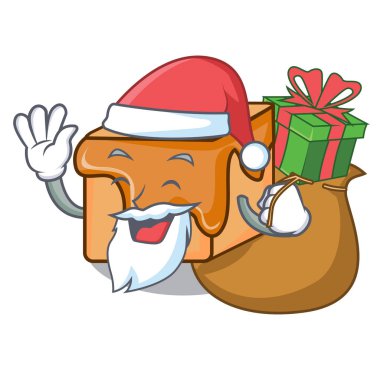 Noel Baba hediye karamel ile maskot karikatür vektör çizim şekerler