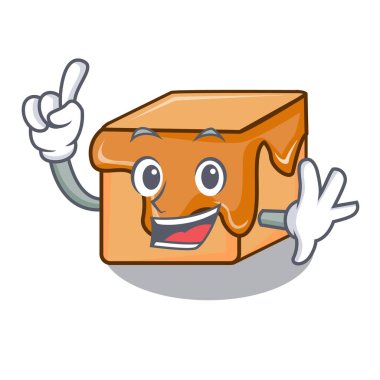 Parmak karamel maskot karikatür vektör çizim şekerler