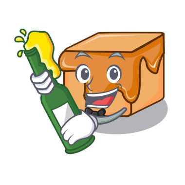 Bira karamelli şeker maskot karikatür vektör çizim ile