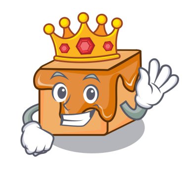 Kral karamel maskot karikatür vektör çizim şekerler