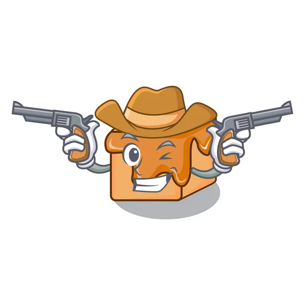 Cowboy Caramel Snoepjes Karakter Cartoon Vectorillustratie — Stockvector