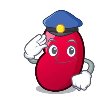 Polis jöle fasulye karakter karikatür vektör çizim