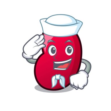 Denizci jöle fasulye karakter karikatür vektör çizim