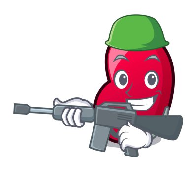 Ordu jöle fasulye karakter karikatür vektör çizim