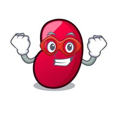 Süper kahraman jöle fasulye karakter karikatür vektör çizim