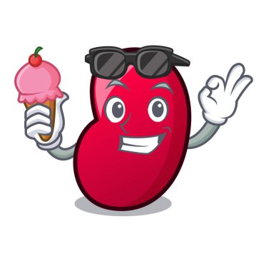 Dondurma jöle fasulye karakter karikatür vektör çizim ile