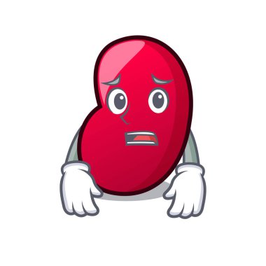 Korkarım jöle fasulye maskot karikatür vektör çizim