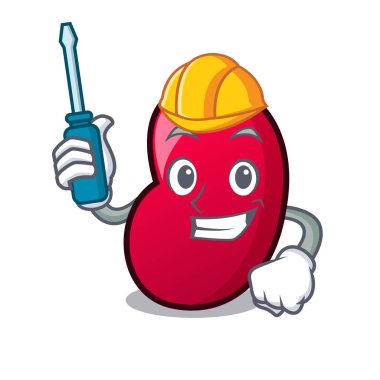 Otomotiv jöle fasulye maskot karikatür vektör çizim