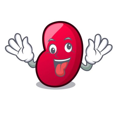 Deli jöle fasulye maskot karikatür vektör çizim