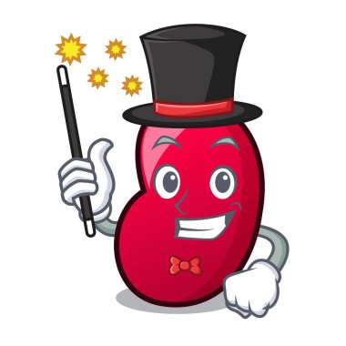 Sihirbaz jöle fasulye maskot karikatür vektör çizim