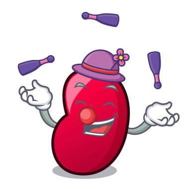 Jöle fasulye maskot karikatür vektör çizim hokkabazlık