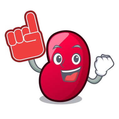 Köpük parmak jöle fasulye maskot karikatür vektör çizim