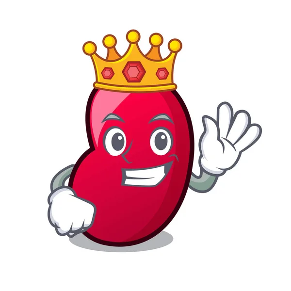 Koning Jelly Bean Mascotte Cartoon Vectorillustratie — Stockvector