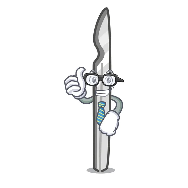 Homme Affaires Scalpel Personnage Dessin Animé Style Illustration Vectorielle — Image vectorielle