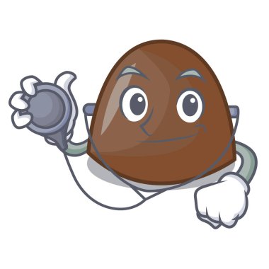 Doktor çikolata karakter karikatür vektör halat şekerler
