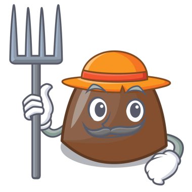 Çiftçi çikolata karakter karikatür vektör halat şekerler