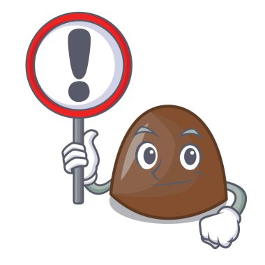 İşareti çikolata şekerleme karakter karikatür vektör halat ile