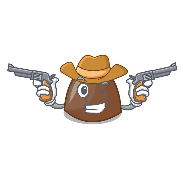 Cowboy Chocolat Bonbons Personnage Dessin Animé Vecteur Ilustration — Image vectorielle