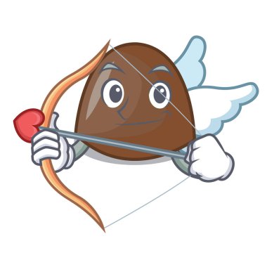 Aşk tanrısı çikolata karakter karikatür vektör halat şekerler