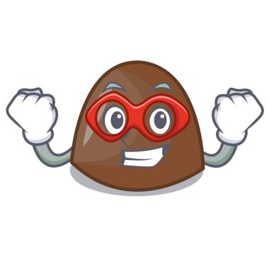 Süper kahraman çikolata şekerleme karakter karikatür vektör halat