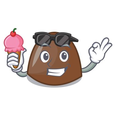 Dondurma çikolata şekerleme karakter karikatür vektör halat ile