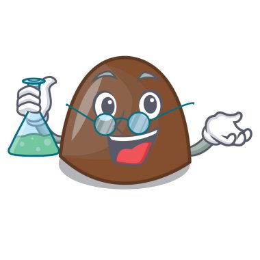 Profesör çikolata karakter karikatür vektör halat şekerler