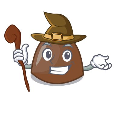 Cadı çikolata şekerleme maskot karikatür vektör halat