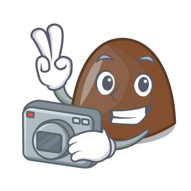 Fotoğrafçı çikolata maskot karikatür vektör halat şekerler