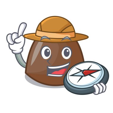 Explorer çikolata maskot karikatür vektör halat şekerler