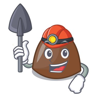 Madenci çikolata maskot karikatür vektör halat şekerler