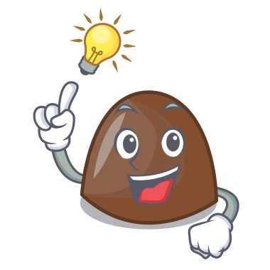 Bir fikir çikolata şekerleme maskot karikatür vektör halat var