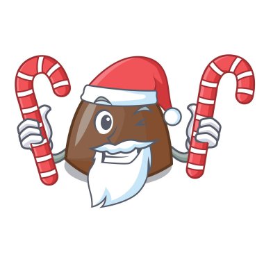 Santa ile şeker çikolata maskot karikatür şekerler