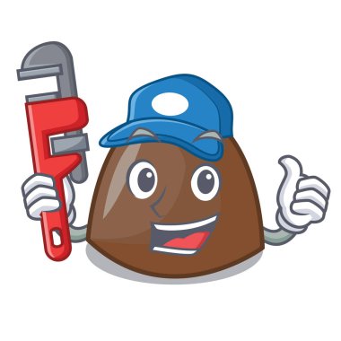 Tesisatçı çikolata şekerleme maskot çizgi film