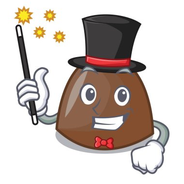 Sihirbaz çikolata şekerleme maskot çizgi film