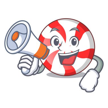 Megafon nane şeker karakter karikatür ile