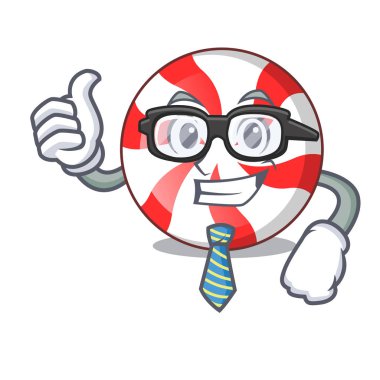 İş adamı naneli şeker karakter karikatür