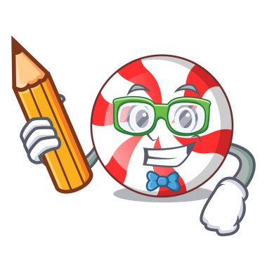 Öğrenci nane şeker karakter karikatür