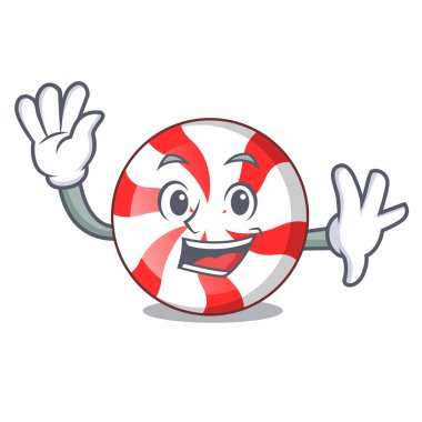 Naneli şeker karakter karikatür sallayarak