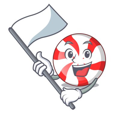 Bayrak nane şeker maskot karikatür ile