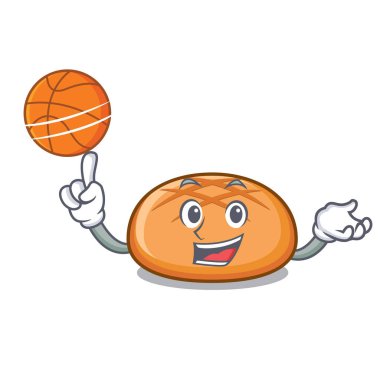 Basketbol hamburger topuz karakter karikatür ile