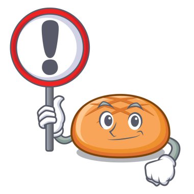 İşareti hamburger topuz karakter karikatür ile