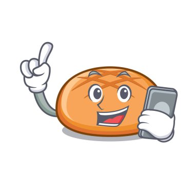 Telefon hamburger topuz karakter karikatür ile