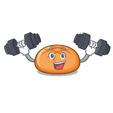 Fitness hamburger topuz karakter karikatür vektör çizim