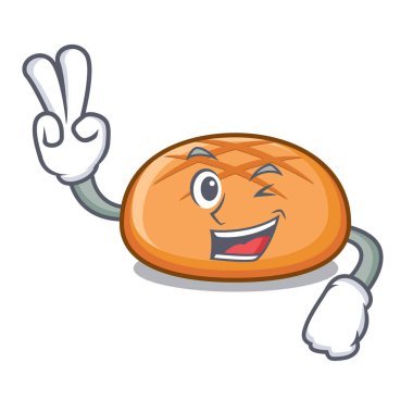 İki parmak hamburger topuz karakter karikatür