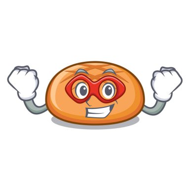 Süper kahraman hamburger topuz karakter karikatür