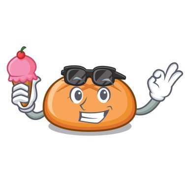 Dondurma hamburger topuz karakter karikatür ile