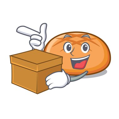 Kutusu hamburger topuz karakter karikatür ile