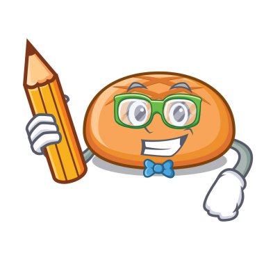 Öğrenci hamburger topuz karakter karikatür